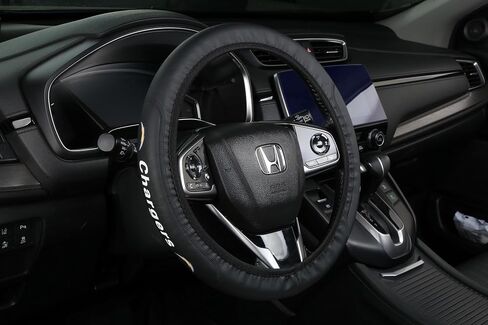 for Broncos Car Elasticity Retractable LeathSteering Wheel Cover Fit All Vehicle Steering Wheel Cover Accessory Gift Idea for Fans-Black in Saudi Arabia