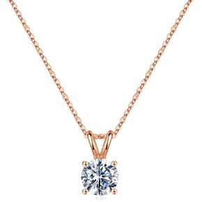 S925 Sterling Silver Necklaces for Women, Dainty Simulated Diamond Necklace Solitaire Minimalist Necklace Brilliant Cubic Zirconia Necklace Valentine's Day Gifts for Girls Wife Girlfriend Daughter Jewelry Gifts