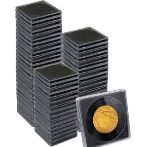 ZYNERY 60 Pack Coin Holders for Collectors, Coin Collection Supplies, Silver Dollar Coin Holder, Half Dollar Coin Holder, Coin Capsules, Coin Display Box with Adjustable Gaskets (20/25/30/35/40 mm)