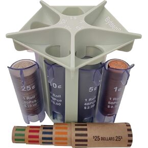 Coin Counters & Coin Sorters Tube Empty Your Loose Change in Coin Purse, Piggy Bank & Coin Bank Quick & Accurate, As Coin Counting Machine Coin Organizer Change Sorter Tube with Coin Wrappers