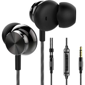 Betron BS10 Earphones Wired Headphones in Ear Noise Isolating Earbuds with Microphone and Volume Control Powerful Bass Driven Sound, 12mm Large Drivers, Ergonomic Design