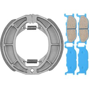 Youxmoto Front and Rear Brake Shoes Pads Fit for Yamaha V Star 650 1997-2011/2013-2020/ XVS 650 2003-2010/ XV 535 Virago 1995-1999 Drum Brake Shoes