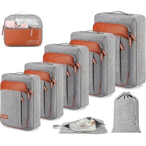 8 Set Packing Cubes for Travel,Luggage Organizer Bags Set for Travel Accessories,Travel Luggage Cubes with Toiletry Bag for Carry on Suitcases Backpack