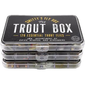 Smitty's Fly Box - Trout Box - Premium Trout Flies - Assortment of Dry Flies, Nymphs, Euro Nymphs, Stimulators, Wooly Buggers and Streamers for Fly Fishing in Saudi Arabia