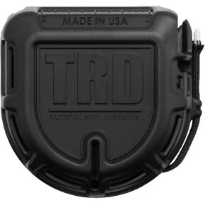 Atwood Rope MFG Tactical 550 Paracord Parachute Cord Rope Dispenser Black 50ft Spool TRD | Cutting Blade, Belt Clip, Cord Grip, View Port, Integrated Ruler