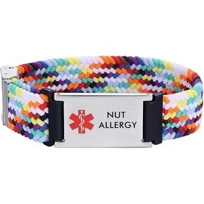 Comfortable Medical Alert Bracelets for Men Women kids Adjustable Elastic medical id Bracelets