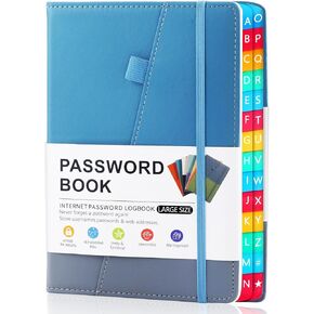 Password Book with Alphabetical Tabs Hardcover Personal Password Journal Password Keeper Notebook Password Book for Seniors Small Thick Address Book Organizer for Internet Website Logins