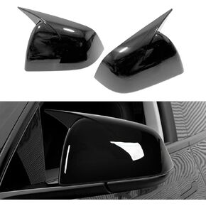 Side Mirror Cover Cap Fit for Tesla Model Y 2020 2021 2022 ABS Exterior Accessory Carbon Fiber Style 1 Set