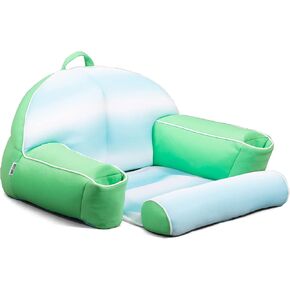 Big Joe Lazy Lounger No Inflation Needed Pool Float with Headrest and Footrest, Blurred Blue Double Sided Mesh, Quick Draining Fabric, 3.5 feet Lounger