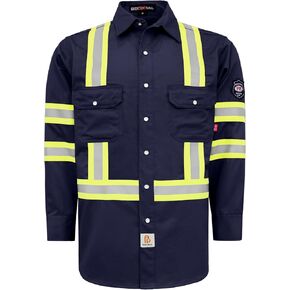 BOCOMAL FR Shirts High Visibility/Hi Vis Flame Resistant/Fire Retardant Shirt 7oz Men's Shirts in Kuwait