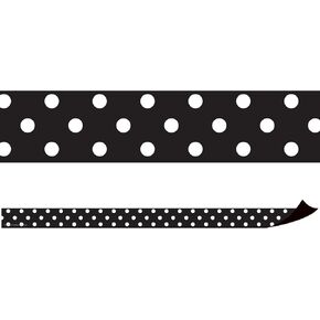 Teacher Created Resources Black Polka Dots Magnetic Strips (TCR77142)
