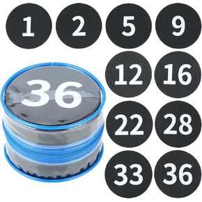 36PCS Black Carpet Spots Marker with Numbers 1-36, Classroom Organization 4 Inch Carpet Floor Circle Sitting Dots for Preschool, Kindergarten, Elementary School