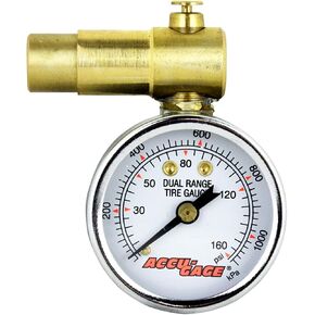 Accu-Gage by Milton Schraeder Valve Bike Tire Pressure Gauge with Bleed Valve, for 0-160 PSI - ANSI Certified