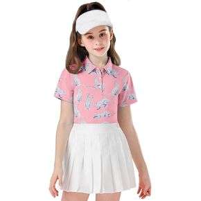 Soneven Girls Sleeveless Golf Polo Shirts V Neck Tennis Shirts Quick Dry Athletic Tank Tops for Age 5-16 Years