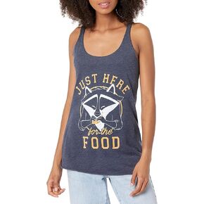 Disney Junior's Princess Meeko Here for Food Tri-Blend Racerback Layering Tank, Navy Blue Heather, Small