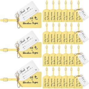 48Set Leather Luggage Tag Wedding Favor for Guest Bulk The Adventure Begin Luggage Tag with Name Card for Bridesmaid (Dark Green)