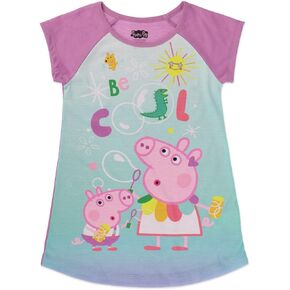 Peppa Pig Girls' Pajama Dorm Nightshirt Short Sleeve