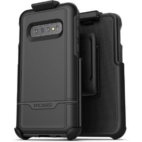 Encased Galaxy S9 Plus Case with Belt Clip, (Rebel Series) Military Grade Protection with Holster (S9+) Black