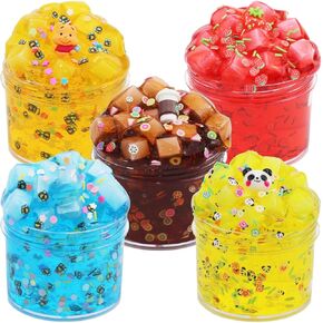 Jelly Cube Crunchy Crystal Slime Kit-11 Pack,Super Soft and Non-Sticky, Fruit Themed Party Toy to Slime,Rich Colors Stress Relief Toy for Girls and Boys