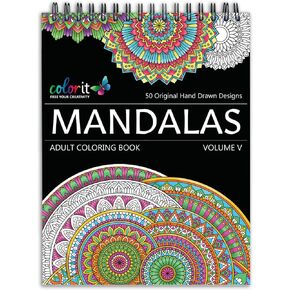 ColorIt: Mandalas to Color - 50 رسومات أصلية وأنماط مضادة للإجهاد لكتاب تلوين فاخر للكبار (مقاس V)