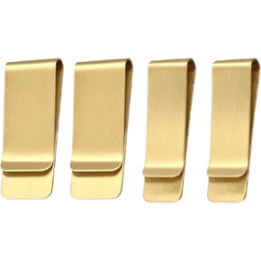 Gold Brass Money Clips for Men and Women Creative Metal Credit Card Clips Small Slim Thin Portable Men's Money Clips for Cash 4 Pack