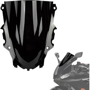 psler Windshield Windscreen Double Bubble for YZF R3 R25 2019-2023 (Black)