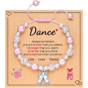 Rhinestone Dance Bracelet- Girls Dance Recital Graduation Birthday Christmas Gifts for Granddaughter Daughter Niece Friend Dancer