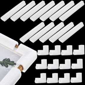Cushioning Foam Sets Include 12 Pcs L Shaped Protection Corners and 12 Pcs U Shaped Foam Protectors White Shipping Foam Packing Supplies for Moving Protection TV Frame Picture Mirror Boxes
