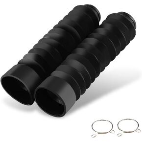 1 Pair Rubber Fork Cover Gaiters - Keenso Motorcycle Front Fork Cover Gaiters Boots Shock Damping Dust Cover 205 x 42mm (Black)