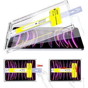 FUGTBLESS Frosted Glass Screen Protector for iPad Pro 12.9-inch 6th Generation/5th Generation/4th Generation/3rd Generation (2022/2021/2020/2018 Models), Self-Aligning Mounting Frame, Anti-Glare