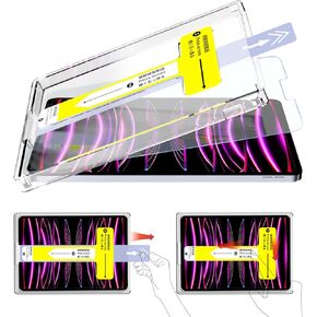 FUGTBLESS Frosted Glass Screen Protector for iPad Pro 12.9-inch 6th Generation/5th Generation/4th Generation/3rd Generation (2022/2021/2020/2018 Models), Self-Aligning Mounting Frame, Anti-Glare