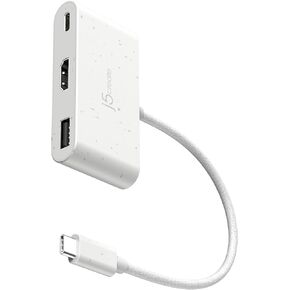 j5create USB-C to HDMI & USB Type-A with Power Delivery(Eco-Friendly) with 4K HDMI, USB-A 5Gbps, PD 100W Charging | Compatible with MacBook Pro,Chromebook,HP, Samsung and more Type-C Devices(JCA379ER)