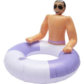 NPW Pool Float Drinking Buddies | Fun Pool Float for Parties and Relaxing | Inflatable Pool Hunk Ring - Lifeguard