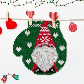 YP Latch Hook Kits for Kids and Adults Beginners Christmas DIY Rug Making Kit for Home Decoration Festival Gifts Crocheting Crafts Carpet,13" X 18"(Snowy Christmas Santa Claus) in Kuwait