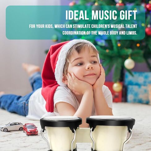 Soulmate Bongo Drums 6 "و 7" Bongos للمبتدئين البالغين والأطفال، أداة قرع خشبية محترفة مع مفتاح ضبط، أحمر نبيذي in Saudi Arabia