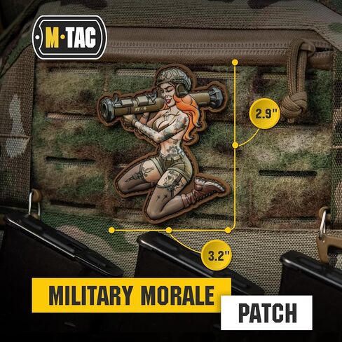 M-Tac Morale Patch التكتيكية Girl - رقعة عسكرية تكتيكية من مادة PVC مع دعامة تثبيت بخطاف - رقع ذات مظهر حقيقي للسترات وحقائب الظهر والقبعات (رقم 10 وشم PVC) in Kuwait