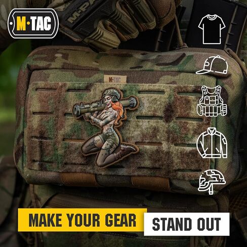 M-Tac Morale Patch التكتيكية Girl - رقعة عسكرية تكتيكية من مادة PVC مع دعامة تثبيت بخطاف - رقع ذات مظهر حقيقي للسترات وحقائب الظهر والقبعات (رقم 10 وشم PVC) in Kuwait