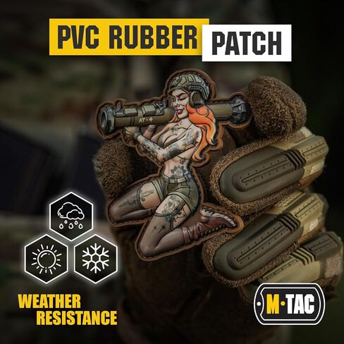 M-Tac Morale Patch التكتيكية Girl - رقعة عسكرية تكتيكية من مادة PVC مع دعامة تثبيت بخطاف - رقع ذات مظهر حقيقي للسترات وحقائب الظهر والقبعات (رقم 10 وشم PVC) in Kuwait