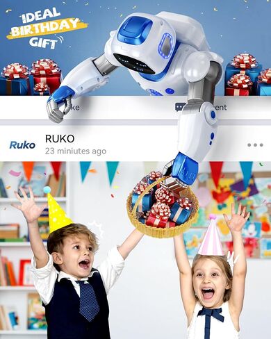 Ruko 1088 Smart Robot Toys for Kids, Large STEM Programmable Interactive RC Robot with Voice Control, App Control, Gifts for Boys & Girls Age 4 5 6 7 8 9, Pink in Kuwait