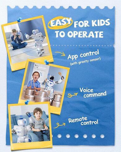 Ruko 1088 Smart Robot Toys for Kids, Large STEM Programmable Interactive RC Robot with Voice Control, App Control, Gifts for Boys & Girls Age 4 5 6 7 8 9, Pink in Kuwait