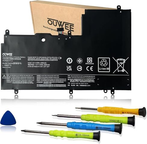 بطارية كمبيوتر محمول OUWEE L17M3P55 متوافقة مع Lenovo ThinkPad L380 Yoga L390 Yoga Serie Notebook 01AV482 SB10K97626 L17L3P53 01AV481 SB10K97625 L17C3P53 01AV483 SB10K97627 11.1V 45Wh 4080mAh in Saudi Arabia