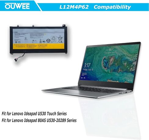 بطارية كمبيوتر محمول OUWEE L17M3P55 متوافقة مع Lenovo ThinkPad L380 Yoga L390 Yoga Serie Notebook 01AV482 SB10K97626 L17L3P53 01AV481 SB10K97625 L17C3P53 01AV483 SB10K97627 11.1V 45Wh 4080mAh in Kuwait