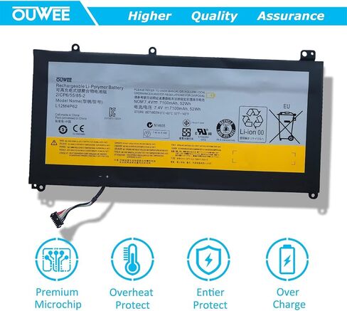 بطارية كمبيوتر محمول OUWEE L17M3P55 متوافقة مع Lenovo ThinkPad L380 Yoga L390 Yoga Serie Notebook 01AV482 SB10K97626 L17L3P53 01AV481 SB10K97625 L17C3P53 01AV483 SB10K97627 11.1V 45Wh 4080mAh in Kuwait