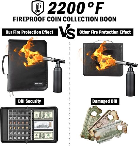 منظم حامل كتب مجموعة العملات المعدنية - 386 جيبًا للعملات المعدنية المقاومة للحريق، كتاب ألبوم لهواة الجمع، 36 كمًا، حقيبة تخزين الأموال، مجموعة العملات المعدنية، بيل بينيس، أرباع الطوابع النقدية in Kuwait