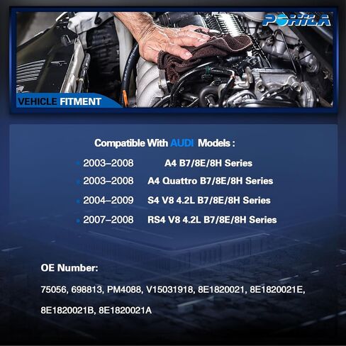 محرك منفاخ سخان HVAC مع محرك بدون فرش متوافق مع سيارات أودي - A4/A4 Quattro 2003-2008، S4 2004-2009، RS4 2007-2008 - الجانب الأمامي، استبدال # 8E1820021، 8E1820021E in Saudi Arabia