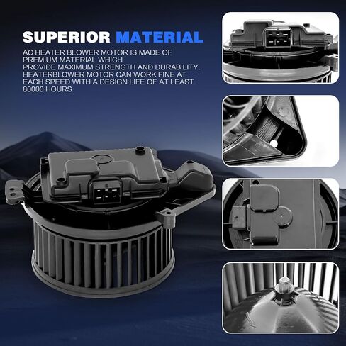 محرك منفاخ سخان HVAC مع محرك بدون فرش متوافق مع سيارات أودي - A4/A4 Quattro 2003-2008، S4 2004-2009، RS4 2007-2008 - الجانب الأمامي، استبدال # 8E1820021، 8E1820021E in Saudi Arabia