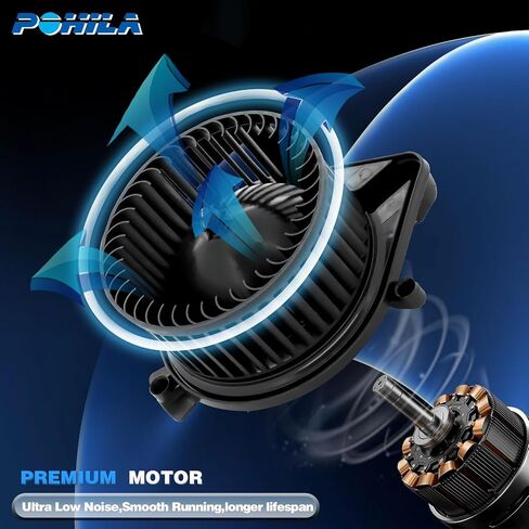 محرك منفاخ سخان HVAC مع محرك بدون فرش متوافق مع سيارات أودي - A4/A4 Quattro 2003-2008، S4 2004-2009، RS4 2007-2008 - الجانب الأمامي، استبدال # 8E1820021، 8E1820021E in Saudi Arabia