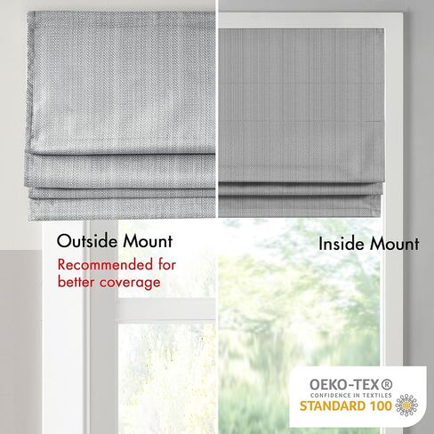 ظلال رومانية لاسلكية من ماديسون بارك جالين - تعتيم لوحة واحدة للخصوصية من القماش، موفرة للطاقة، معالجة نوافذ معزولة حراريًا، لغرفة النوم، ديكور غرفة المعيشة، 31 بوصة × 64 بوصة، رمادي in Kuwait
