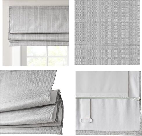 ظلال رومانية لاسلكية من ماديسون بارك جالين - تعتيم لوحة واحدة للخصوصية من القماش، موفرة للطاقة، معالجة نوافذ معزولة حراريًا، لغرفة النوم، ديكور غرفة المعيشة، 31 بوصة × 64 بوصة، رمادي in Kuwait