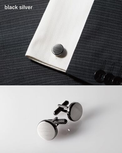 [TAVARAT] Cufflinks for Men classic round shape Black Silver Light Gold Tps-177 in Saudi Arabia